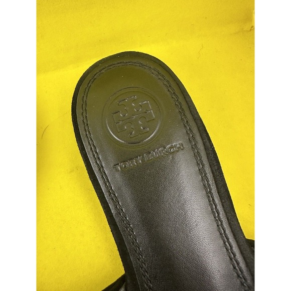 Tory Burch Annabelle Black Bow Slide Suede Sandals Women’s 5M - Picture 8 of 10